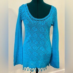 Lily Pulitzer XS Turquoise Pom Pom Sweater
